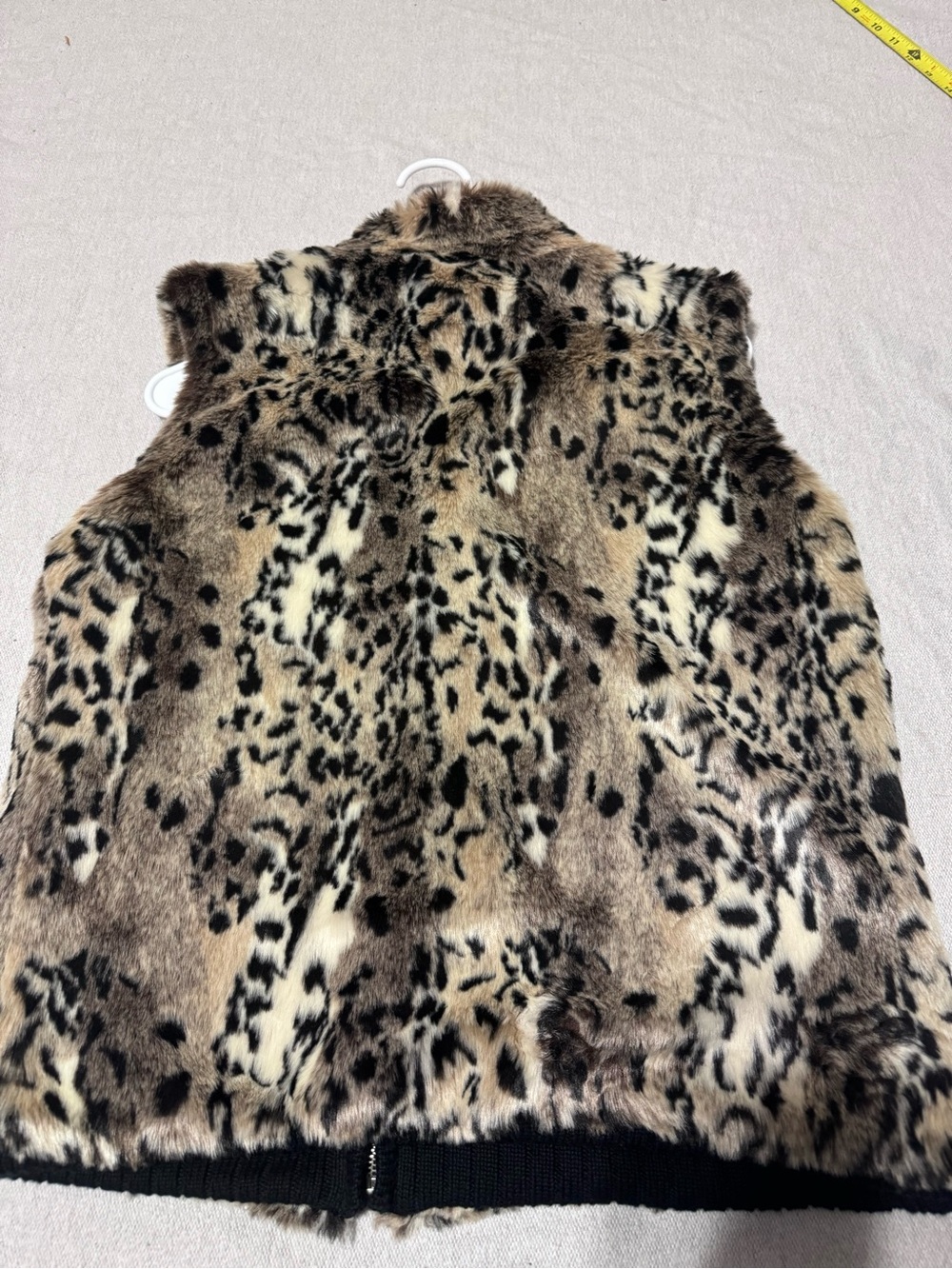 Faux Fur Animal Print Vest - Brown Leopard Print